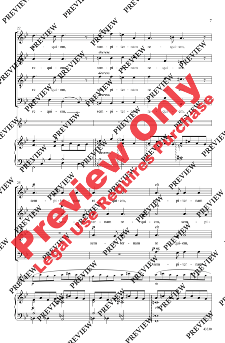 Pie Jesu Pie Jesu 4-Part scores gallery preview page 7