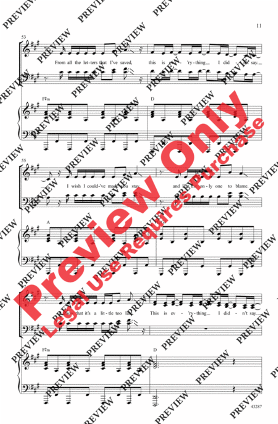 Everything I Didn't Say 4-Part scores gallery preview page 11