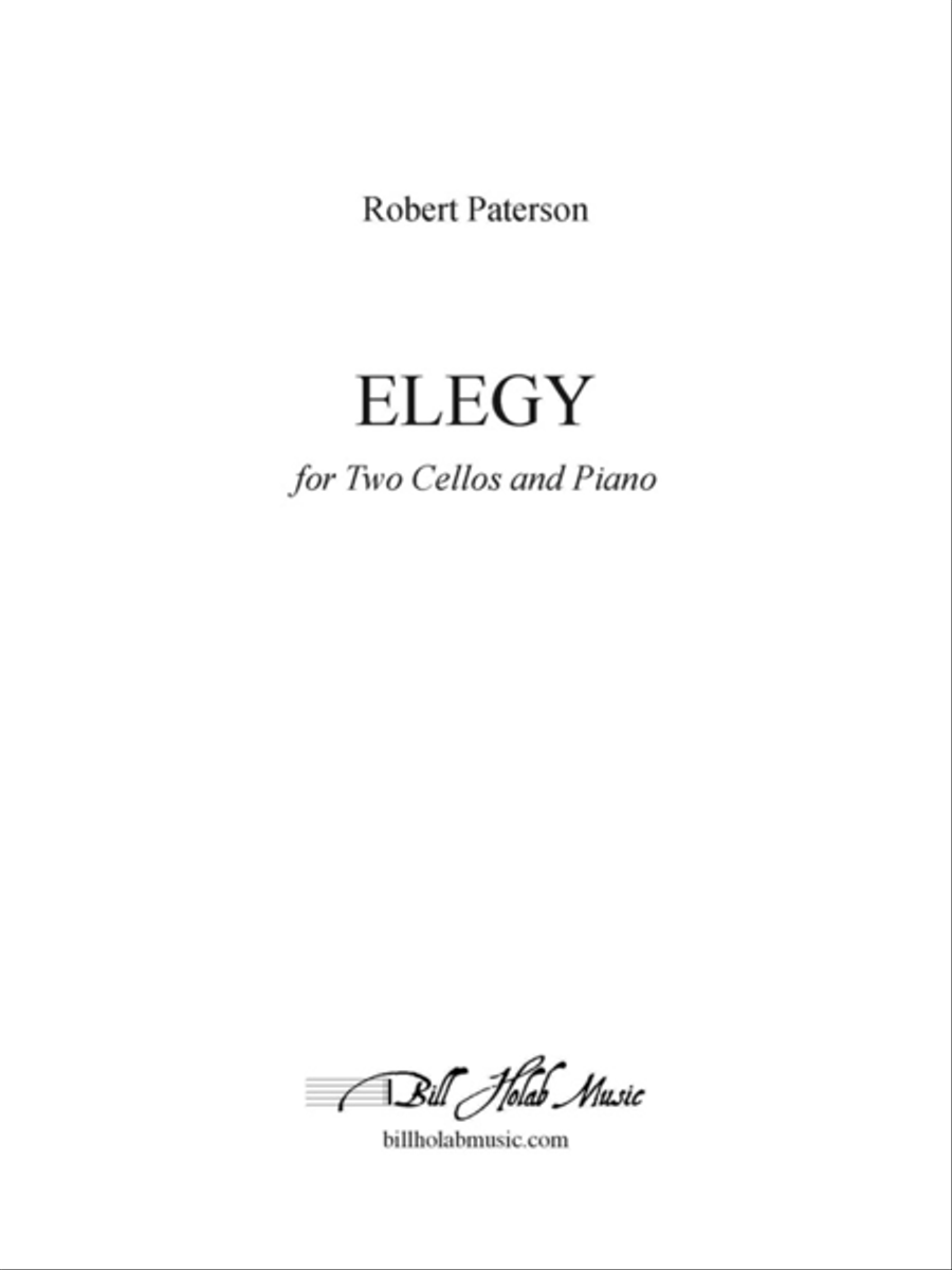 Elegy - score and parts (cello version) Cello scores gallery preview page 1