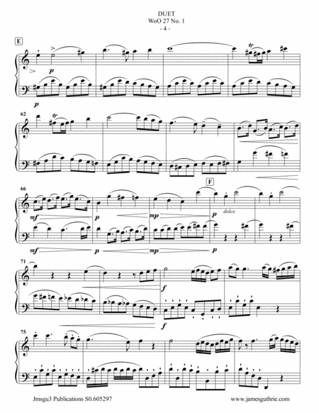 Beethoven: Three Duets WoO 27 for Flute & Cello image number null