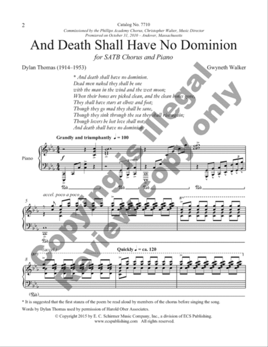 And Death Shall Have No Dominion 4-Part scores gallery preview page 17