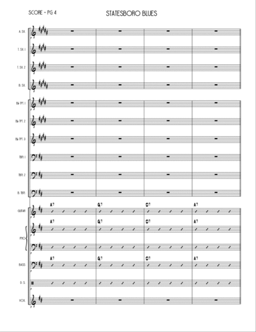 Statesboro Blues Jazz Ensemble scores gallery preview page 4