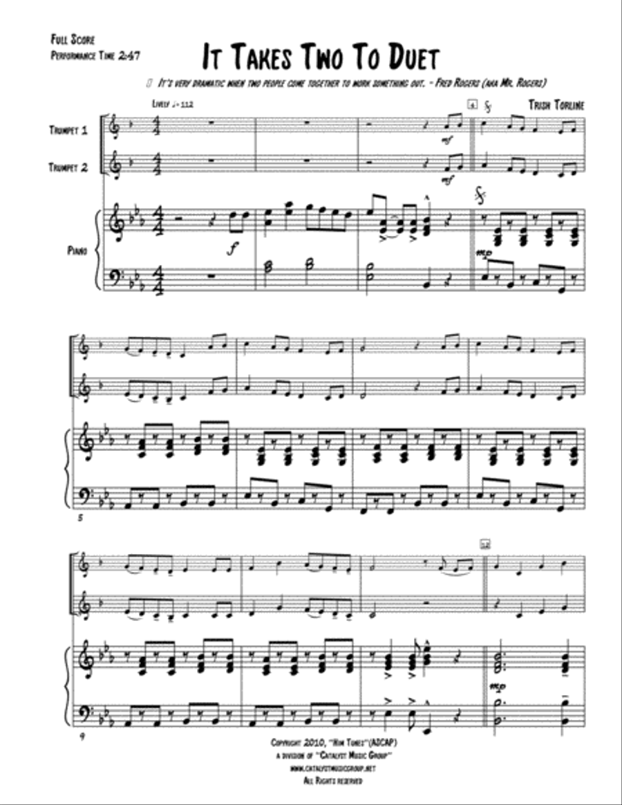 It Takes Two to Duet Trumpet Duet scores gallery preview page 2
