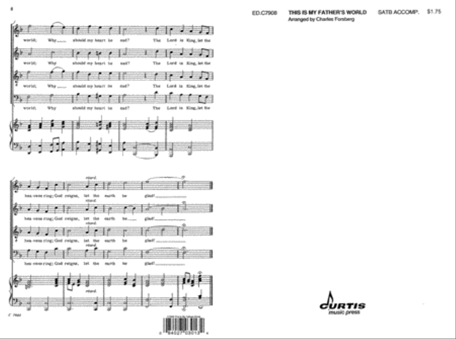 This Is My FatherS World 4-Part scores gallery preview page 2