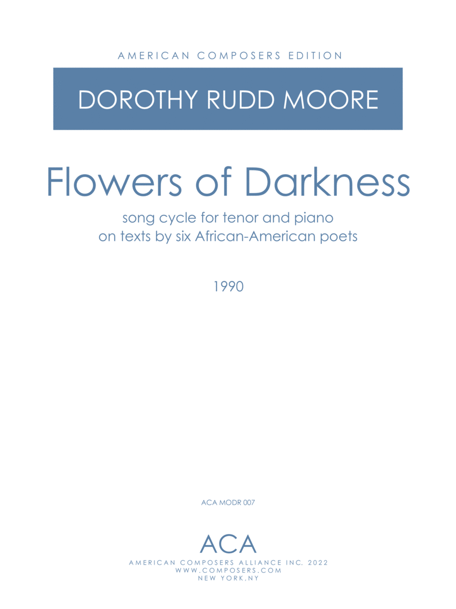 [Moore] Flowers of Darkness Tenor Voice scores gallery preview page 1