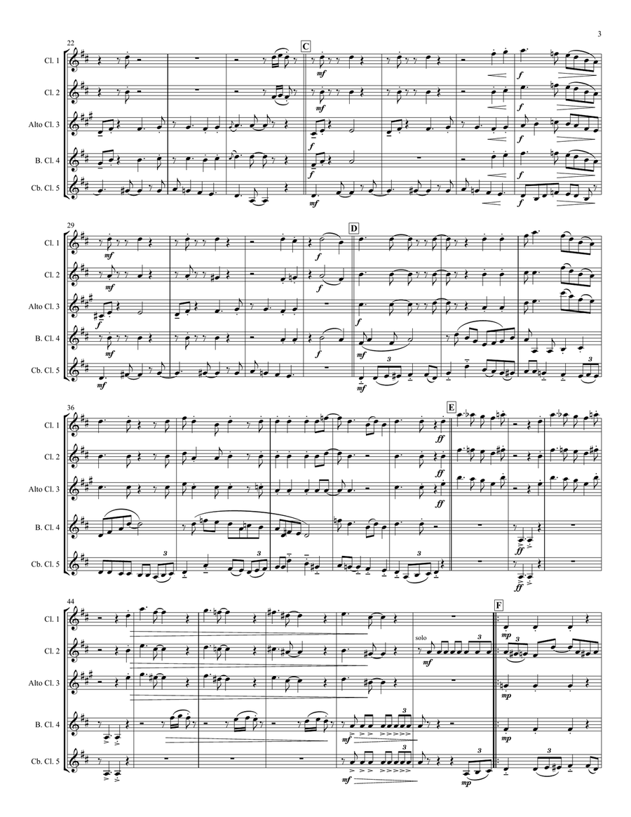 Four Early Jazz Classics from the USA for Clarinet Quintet Clarinet Quintet scores gallery preview page 3