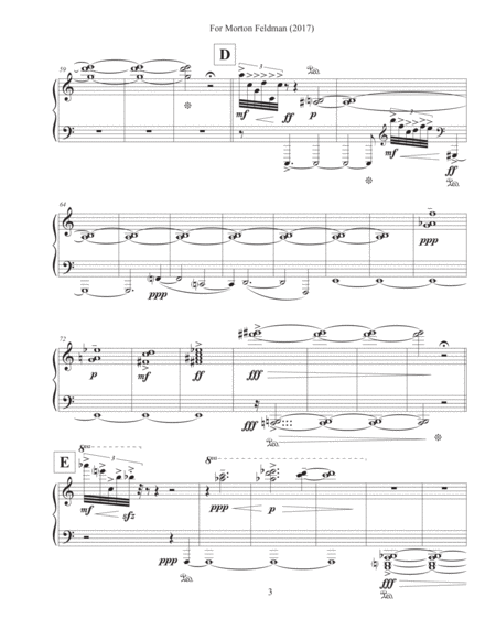 For Morton Feldman (2017) piano solo