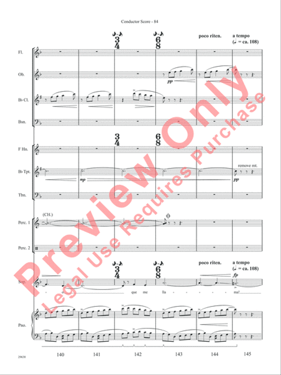 Three Spanish Songs (for Soprano and Wind Ensemble) Concert Band scores gallery preview page 89