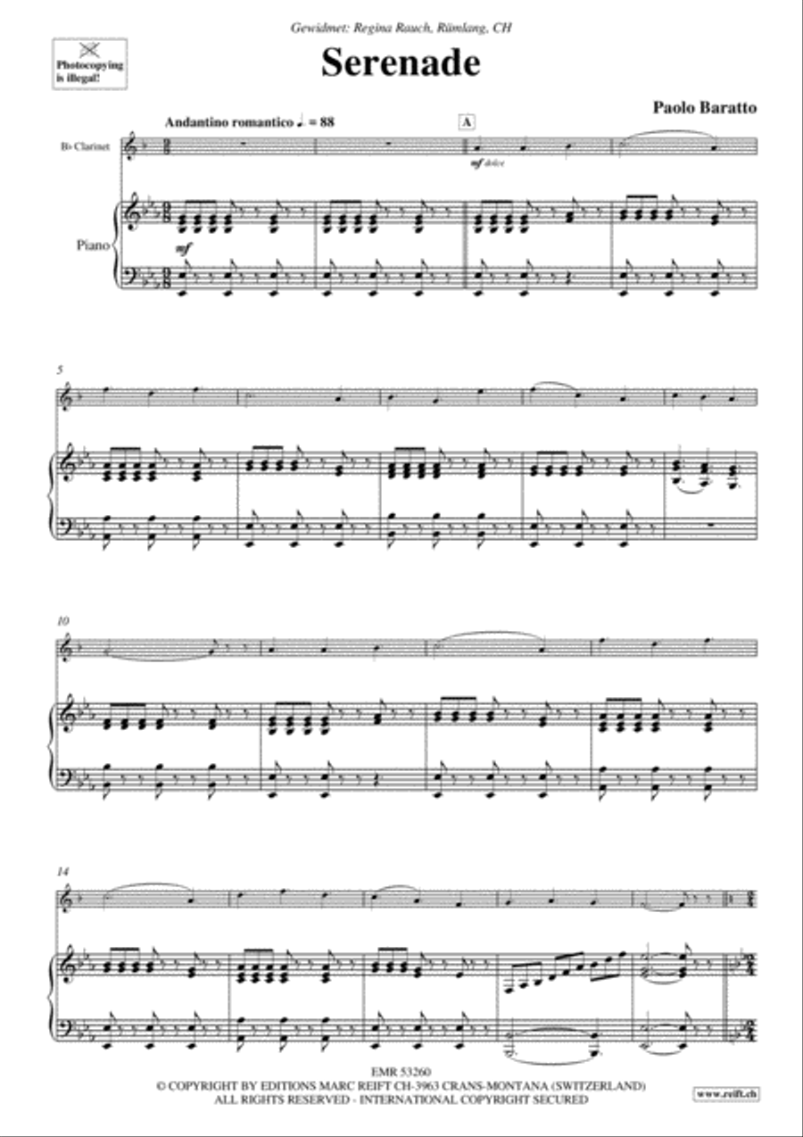 Serenade Clarinet Solo scores gallery preview page 3
