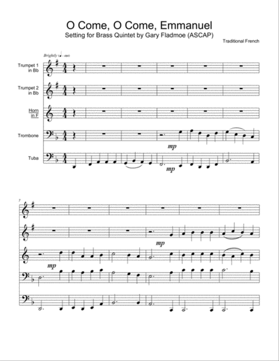 O Come, O Come, Emmanuel O Come, O Come, Emmanuel Brass Ensemble scores gallery preview page 2