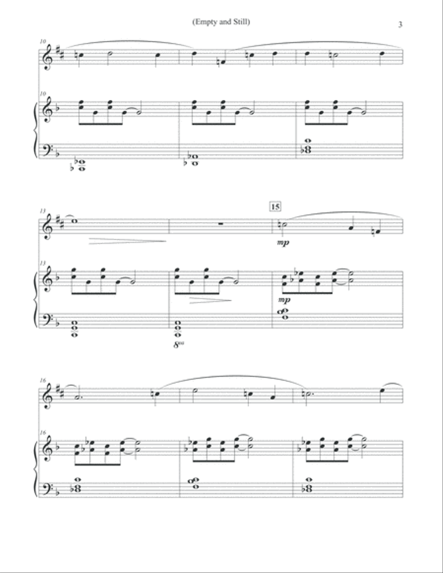 Empty and Still - Alto Sax & Piano Alto Saxophone scores gallery preview page 3