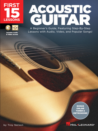 Book cover for First 15 Lessons – Acoustic Guitar