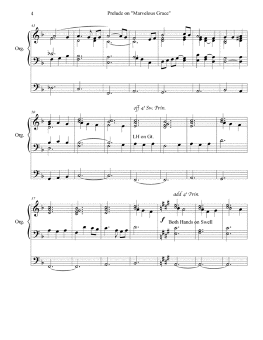 Prelude on Marvelous Grace for ORGAN Organ Solo scores gallery preview page 4