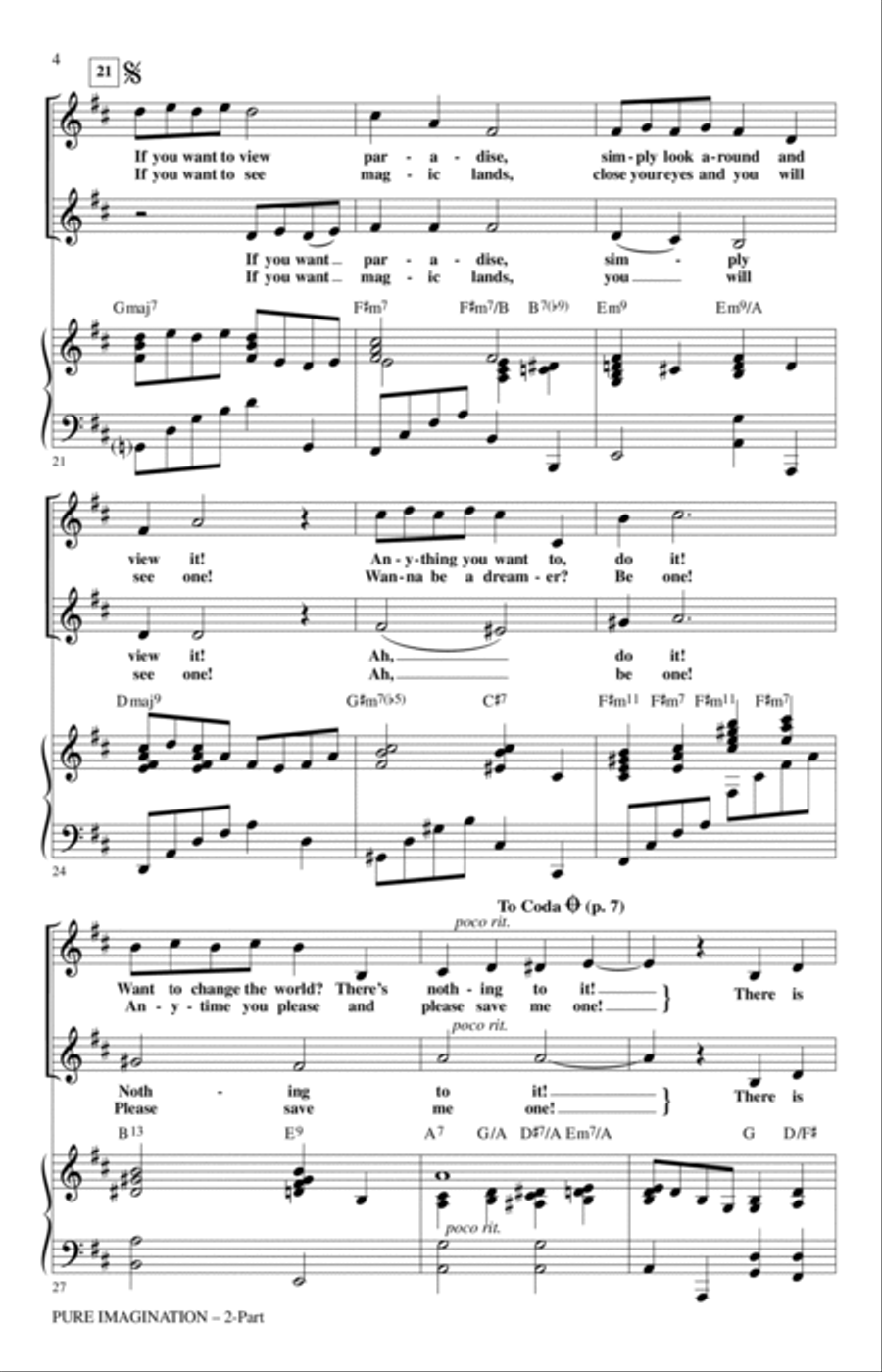 Pure Imagination (from Willy Wonka & The Chocolate Factory) (arr. Audrey Snyder) 2-Part scores gallery preview page 3