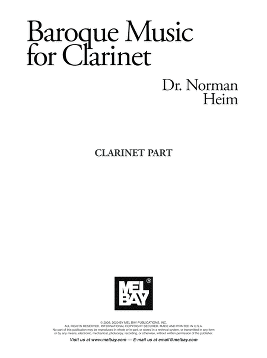 Baroque Music for Clarinet