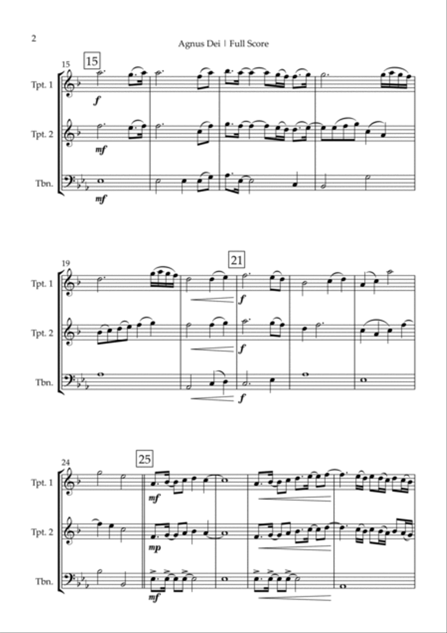 Agnus Dei Agnus Dei Trombone scores gallery preview page 2