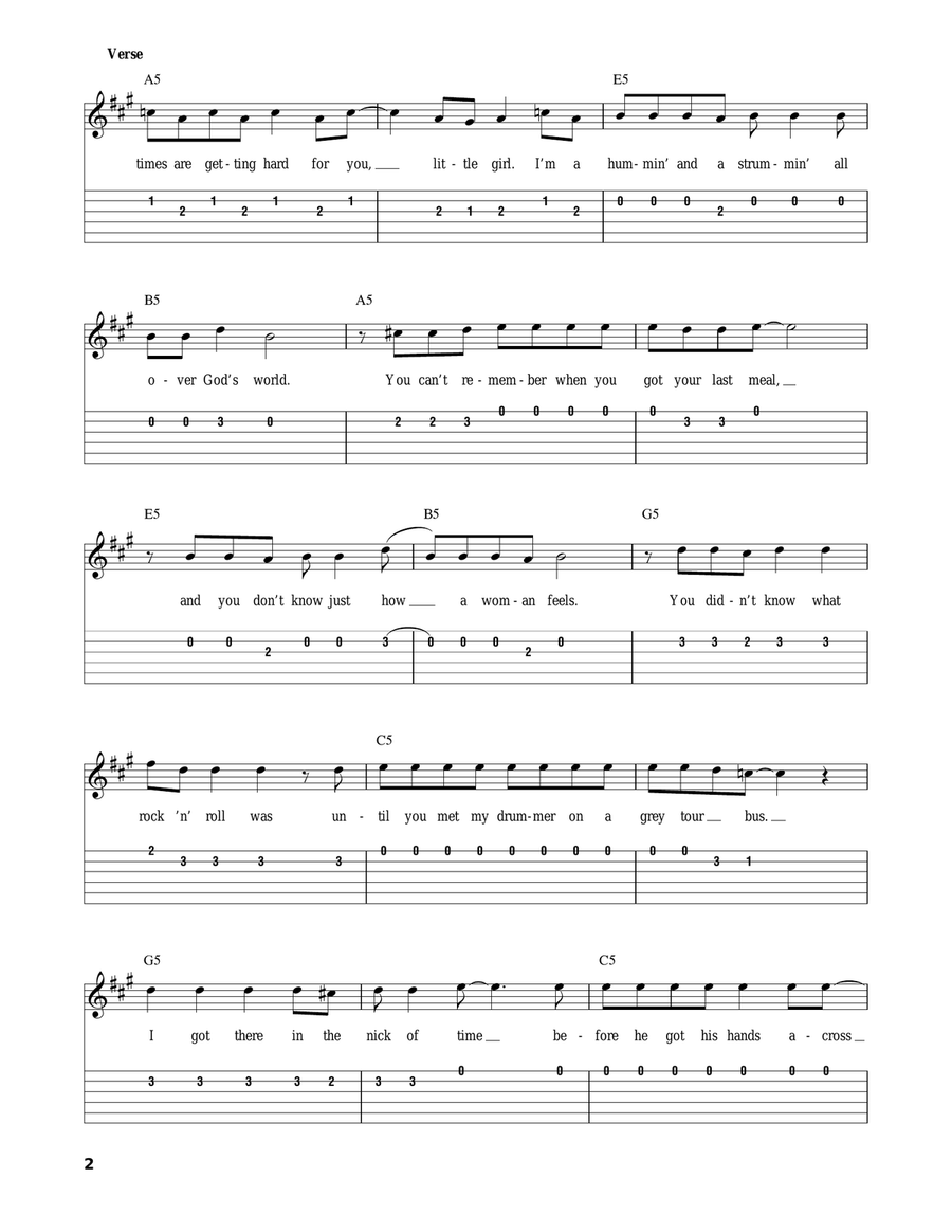 Once Bitten Twice Shy Acoustic Guitar scores gallery preview page 2