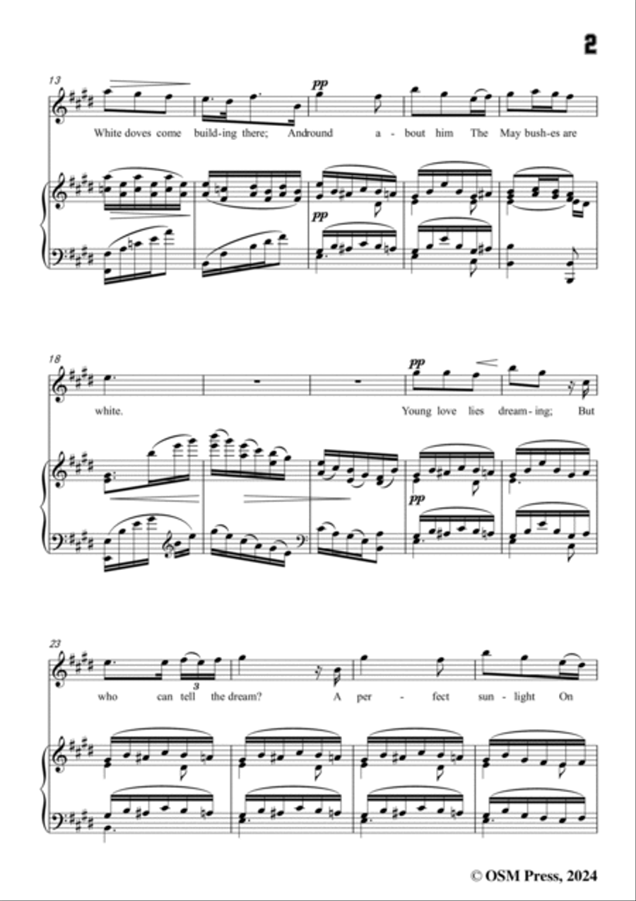 Somervell-Young love lies sleeping,in E Major Voice scores gallery preview page 3