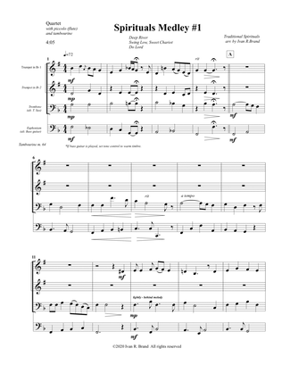 Spirituals Medley (#1) for brass quartet and piccolo (flute)