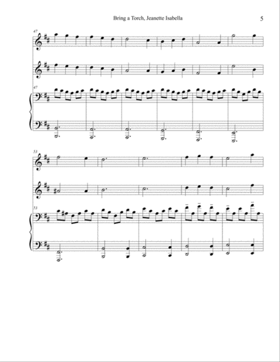 Bring a Torch, Jeanette Isabella Piano scores gallery preview page 5