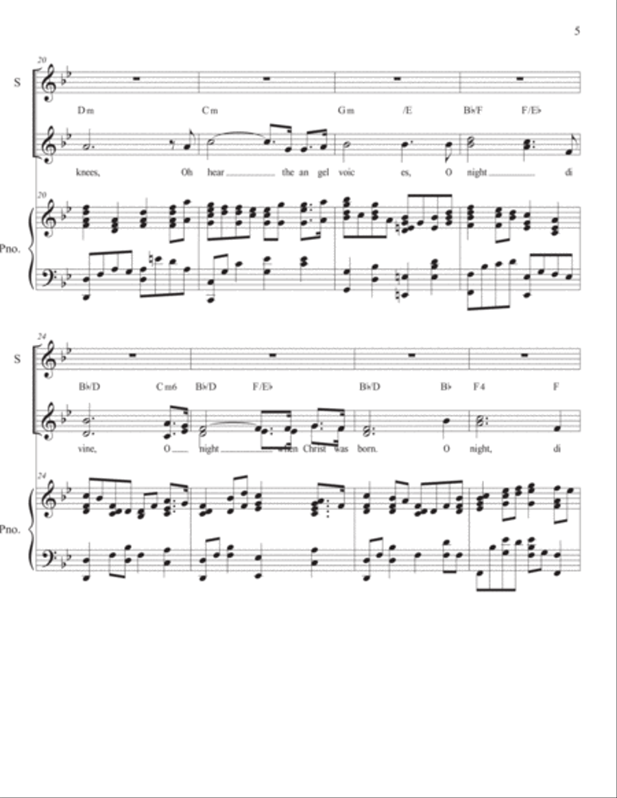 O Holy Night Soprano Tenor Duet O Holy Night Soprano Tenor Duet Piano scores gallery preview page 5