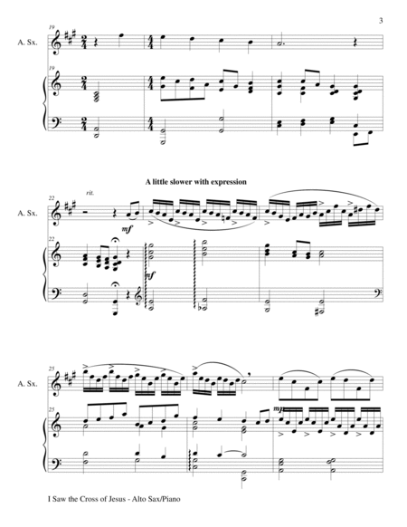 I SAW THE CROSS OF JESUS (Duet – Alto Sax and Piano/Score and Parts) image number null