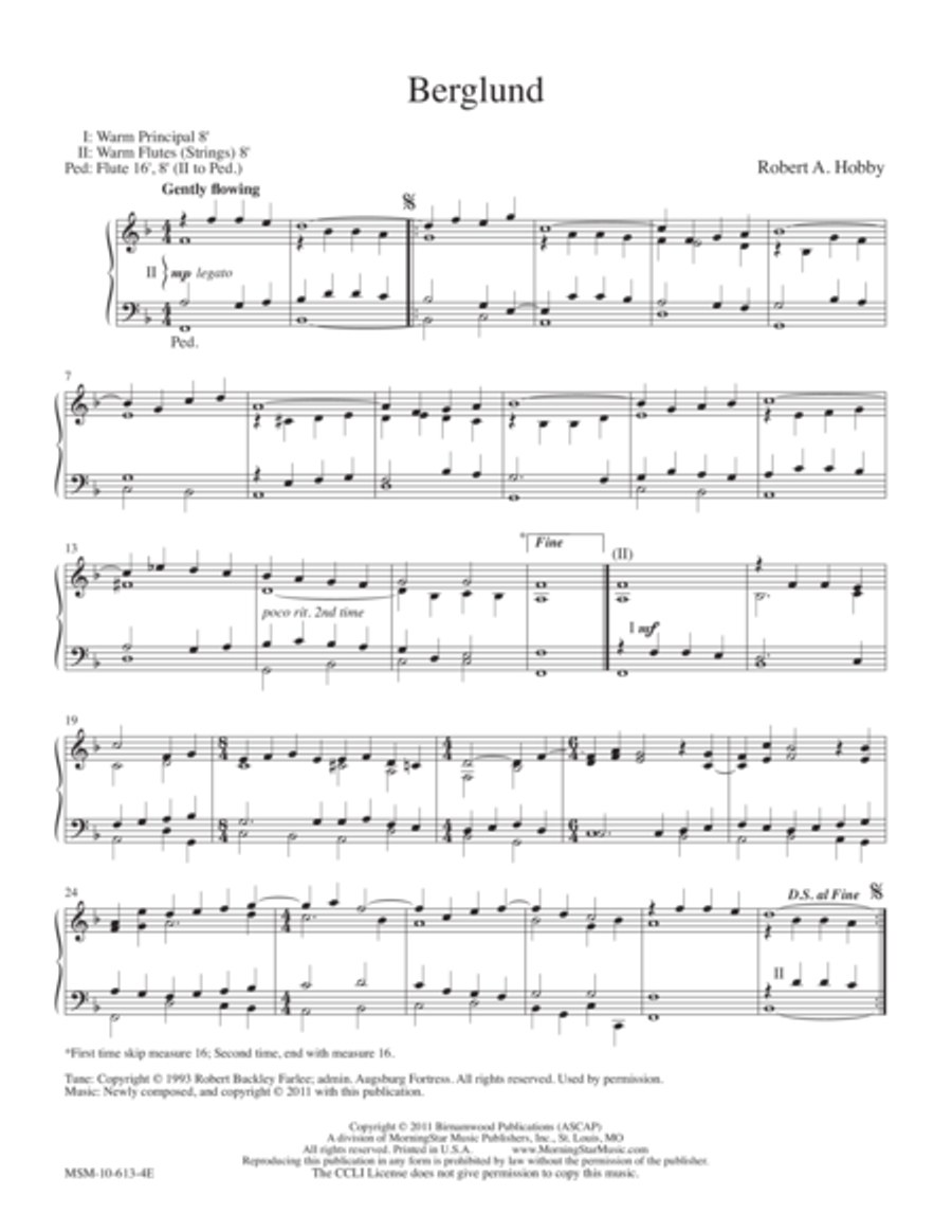 Berglund Berglund Organ scores gallery preview page 1
