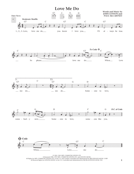 Love Me Do (from The Daily Ukulele) (arr. Liz and Jim Beloff)