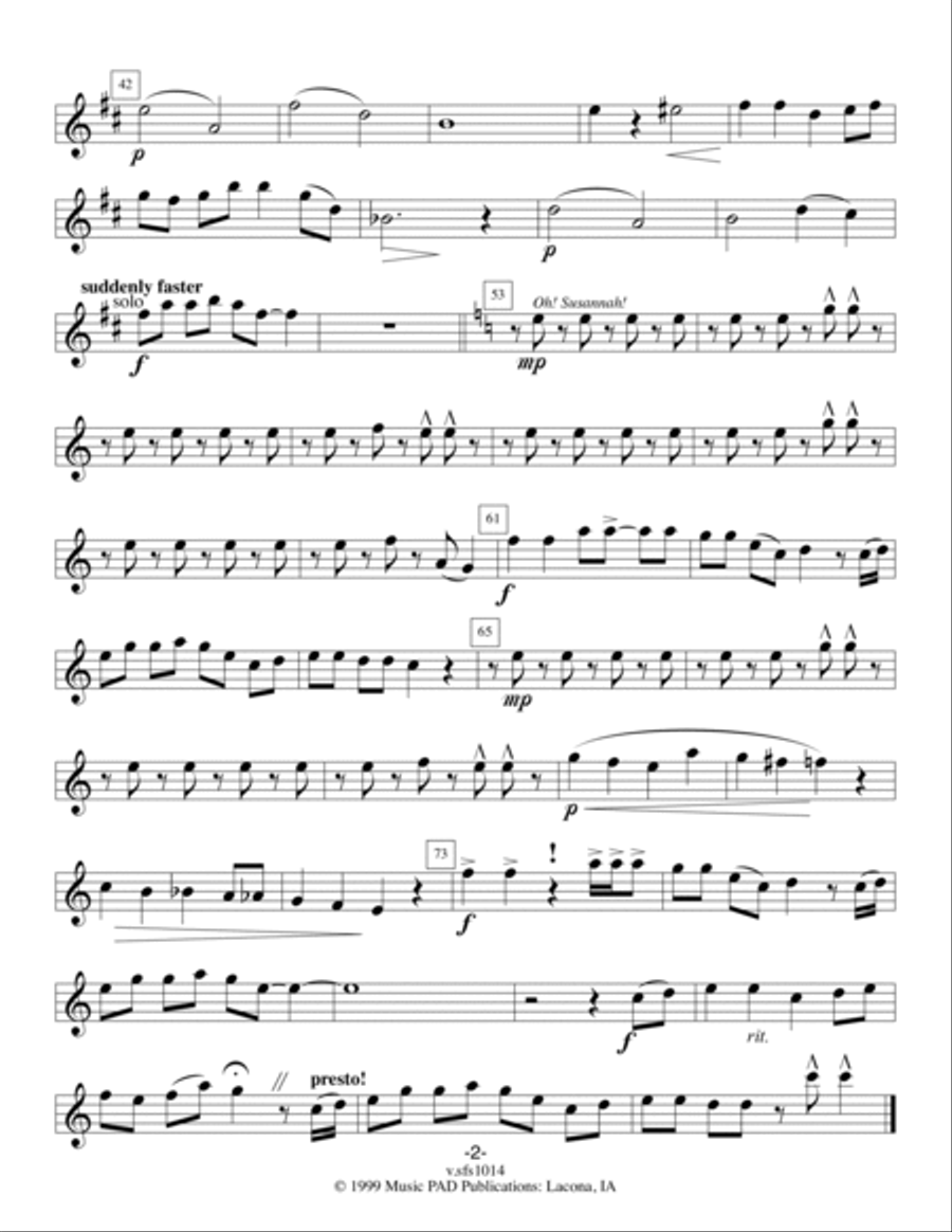 Stephen Foster Salute (Medley of Stephen Foster music set for mixed saxophone trio) Woodwind Trio scores gallery preview page 5