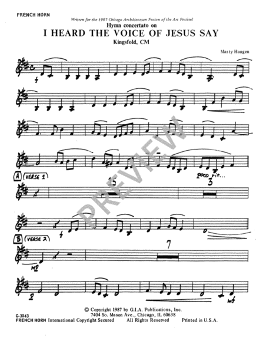 I Heard the Voice of Jesus Say - Instrument edition Trombone scores gallery preview page 6