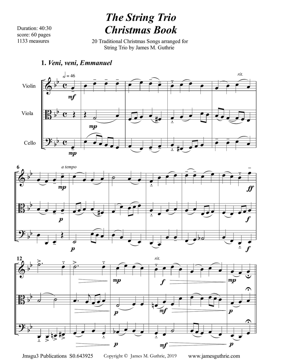 The String Trio Christmas Book String Trio scores gallery preview page 1