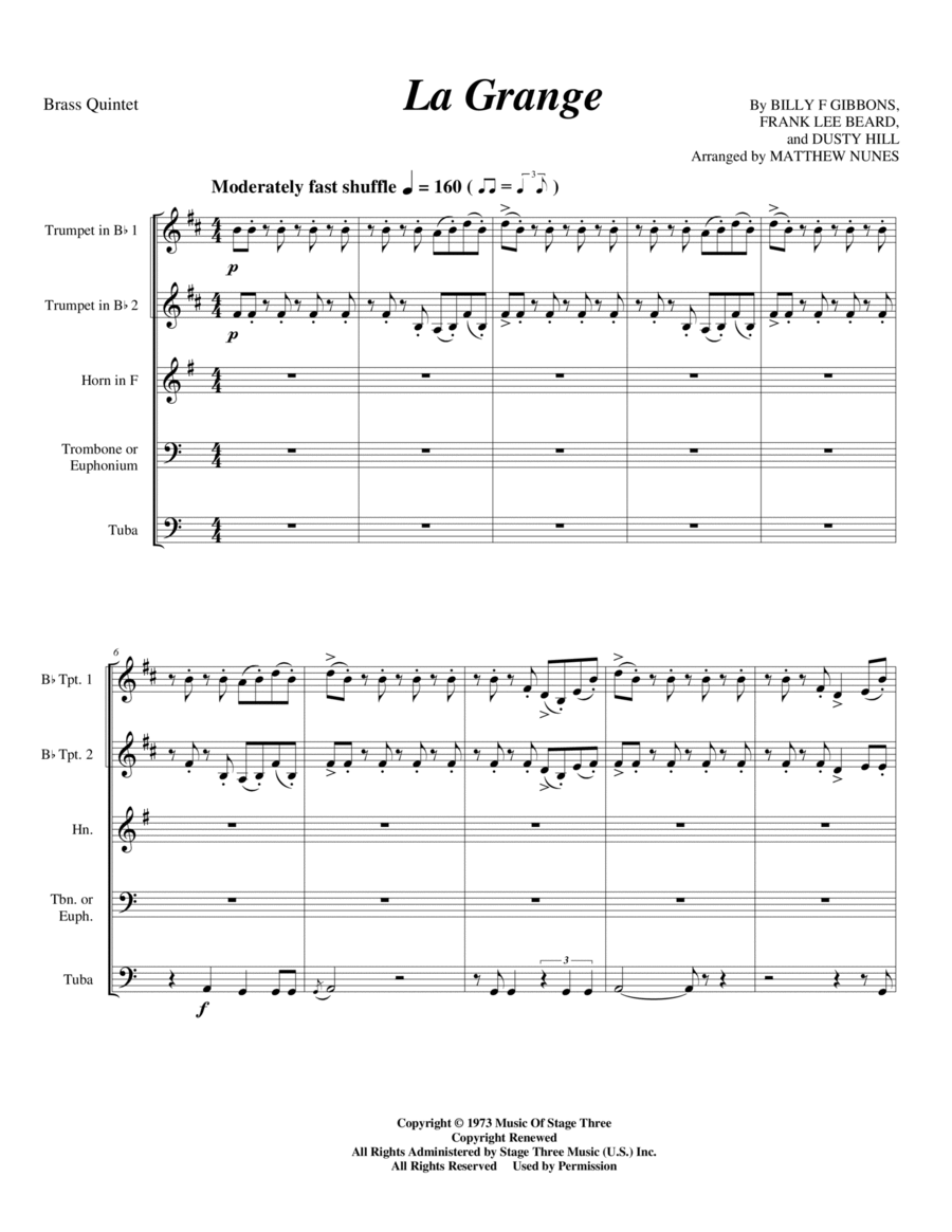La Grange Brass Ensemble scores gallery preview page 1