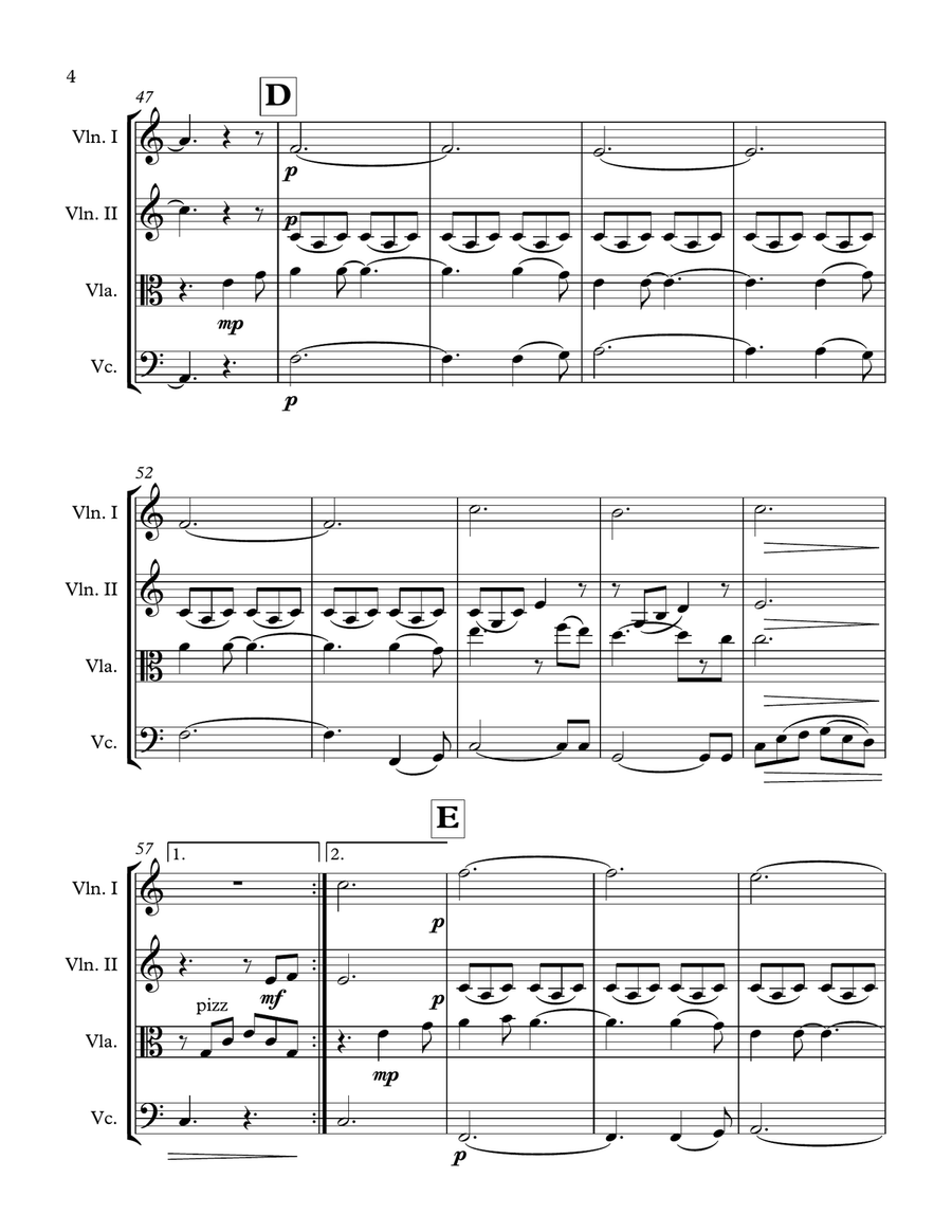 Hallelujah String Quartet scores gallery preview page 5