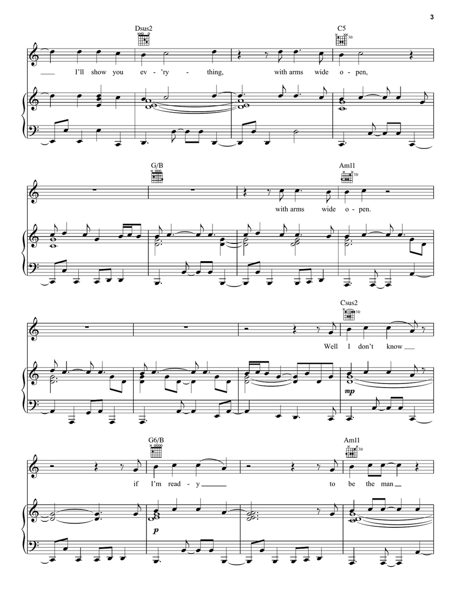 With Arms Wide Open Acoustic Guitar scores gallery preview page 3