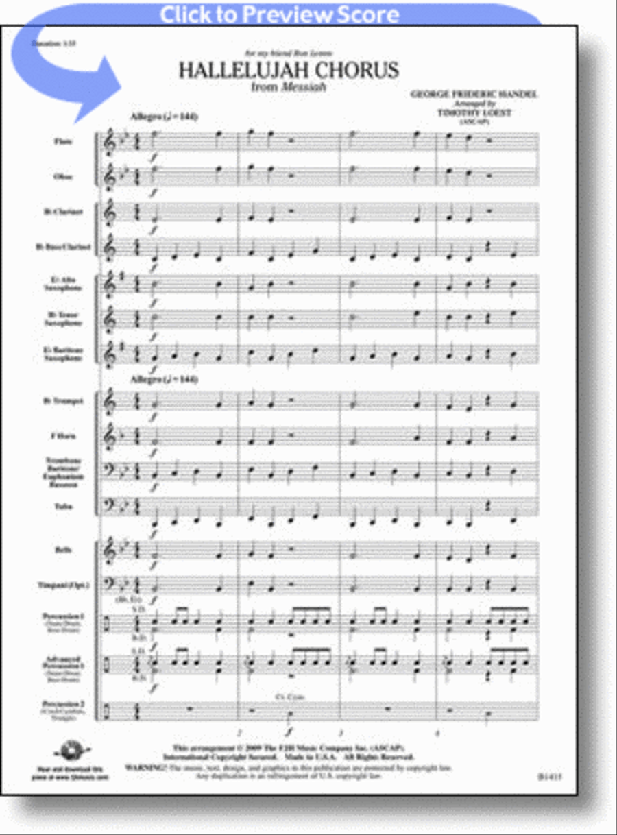 Hallelujah Chorus Hallelujah Chorus Concert Band scores gallery preview page 1