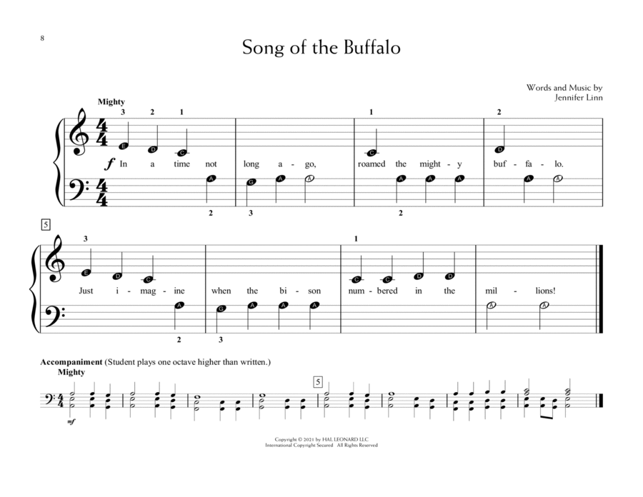 Song Of The Buffalo Song Of The Buffalo Piano Method scores gallery preview page 1