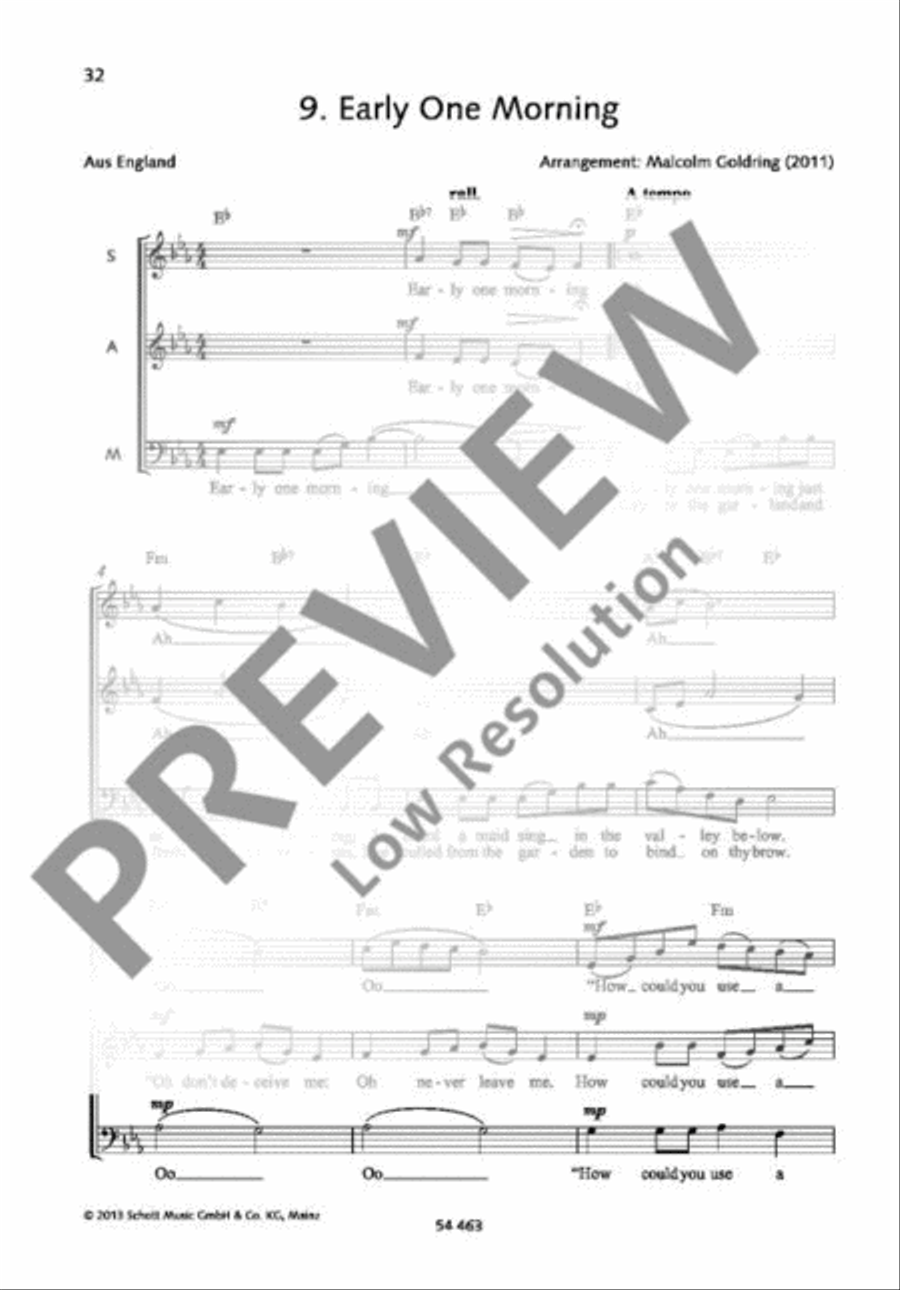 Early One Morning A Cappella scores gallery preview page 2