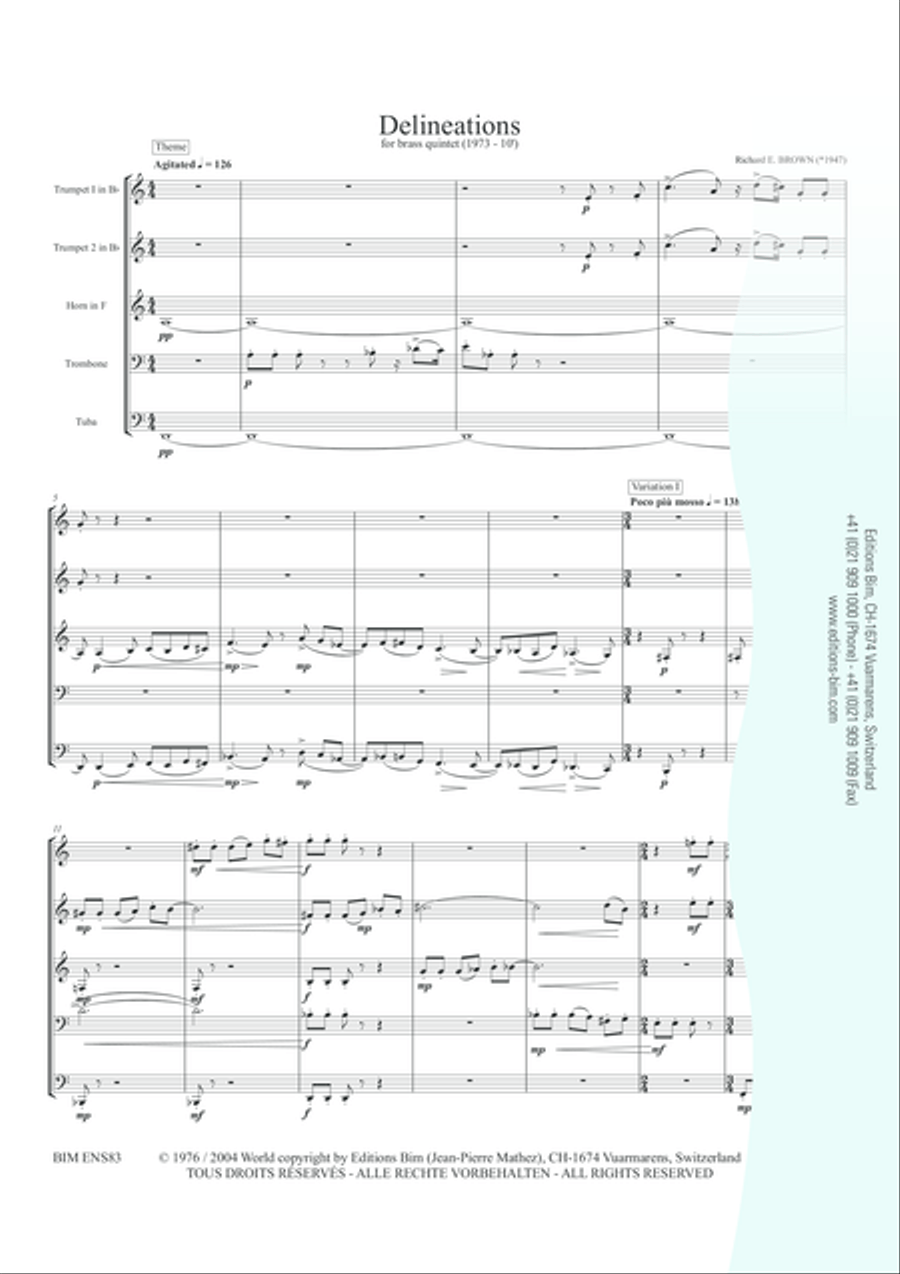 Delineations Brass Quintet scores gallery preview page 2