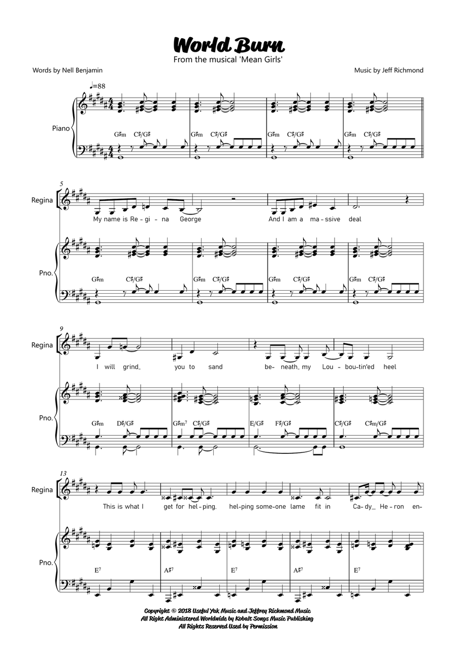 World Burn Piano, Vocal scores gallery preview page 2