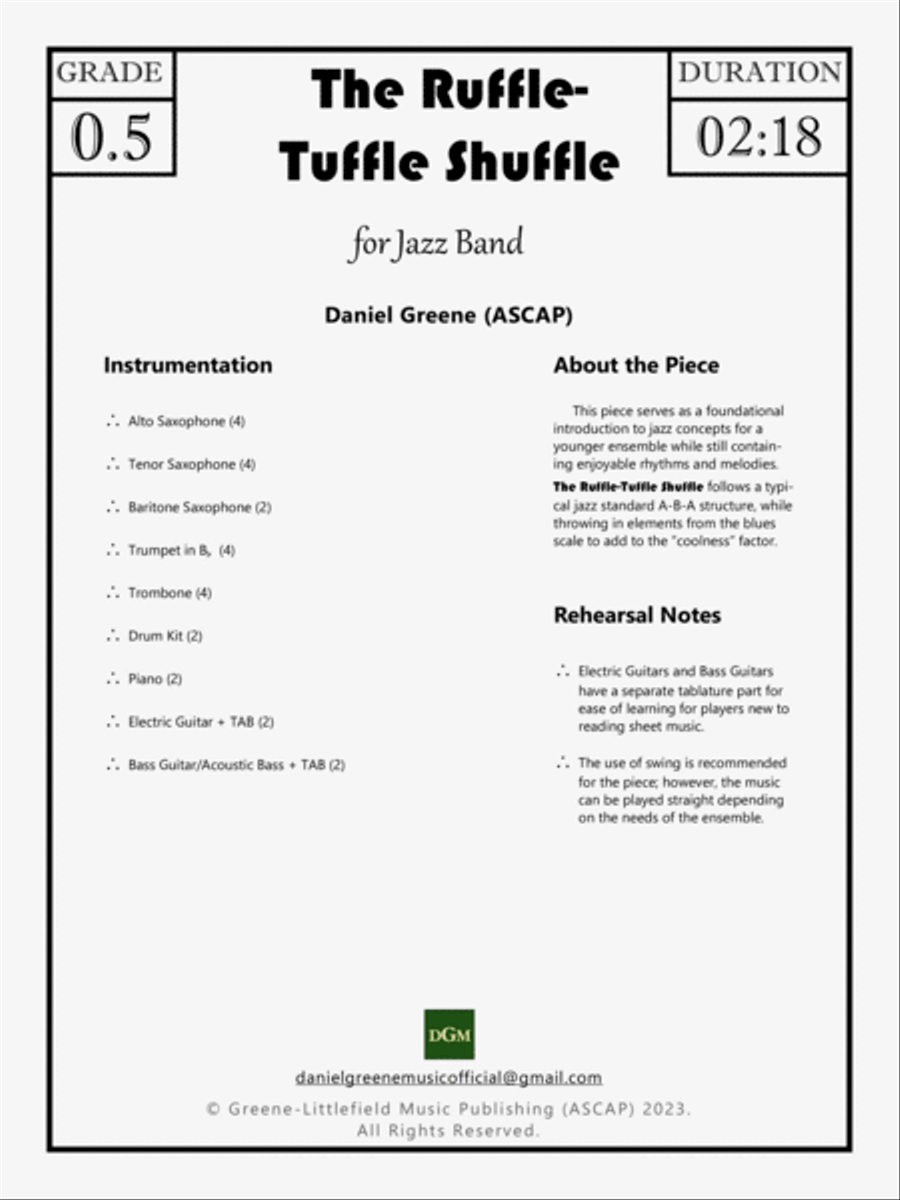 The Ruffle-Tuffle Shuffle Jazz Ensemble scores gallery preview page 2