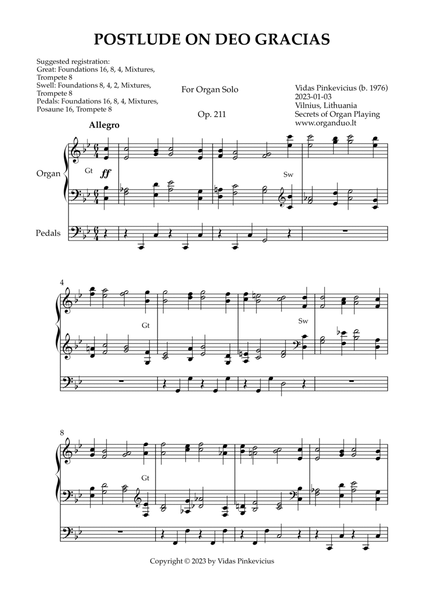 Postlude on Deo Gracias, Op. 211 (Organ Solo) by Vidas Pinkevicius