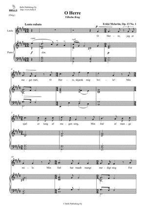 O Herre, Op. 13 No. 1 (Original key. C-sharp minor)