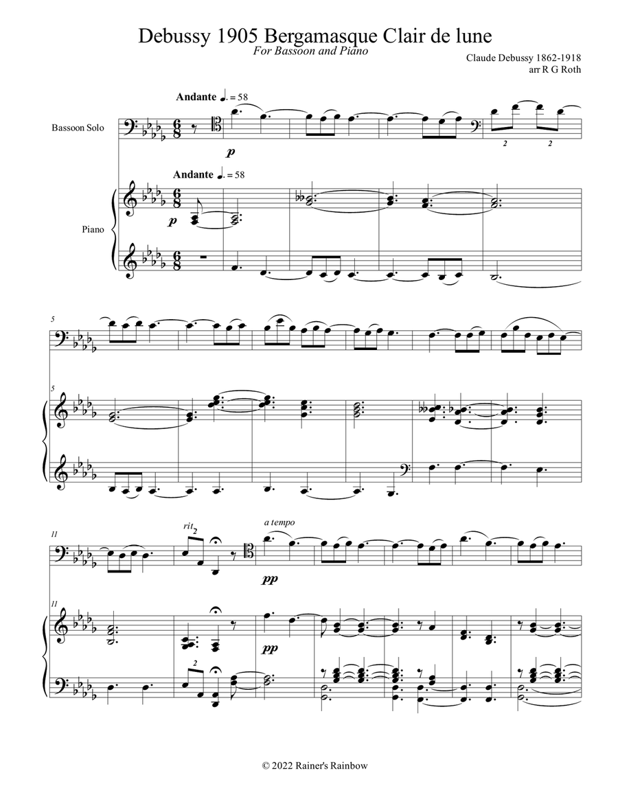 Debussy 1905 Clair de lune