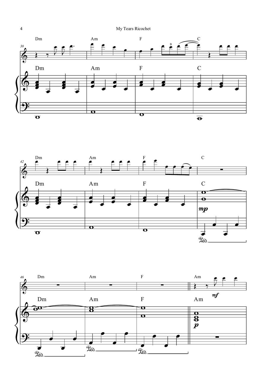 My Tears Ricochet Chamber Music scores gallery preview page 4