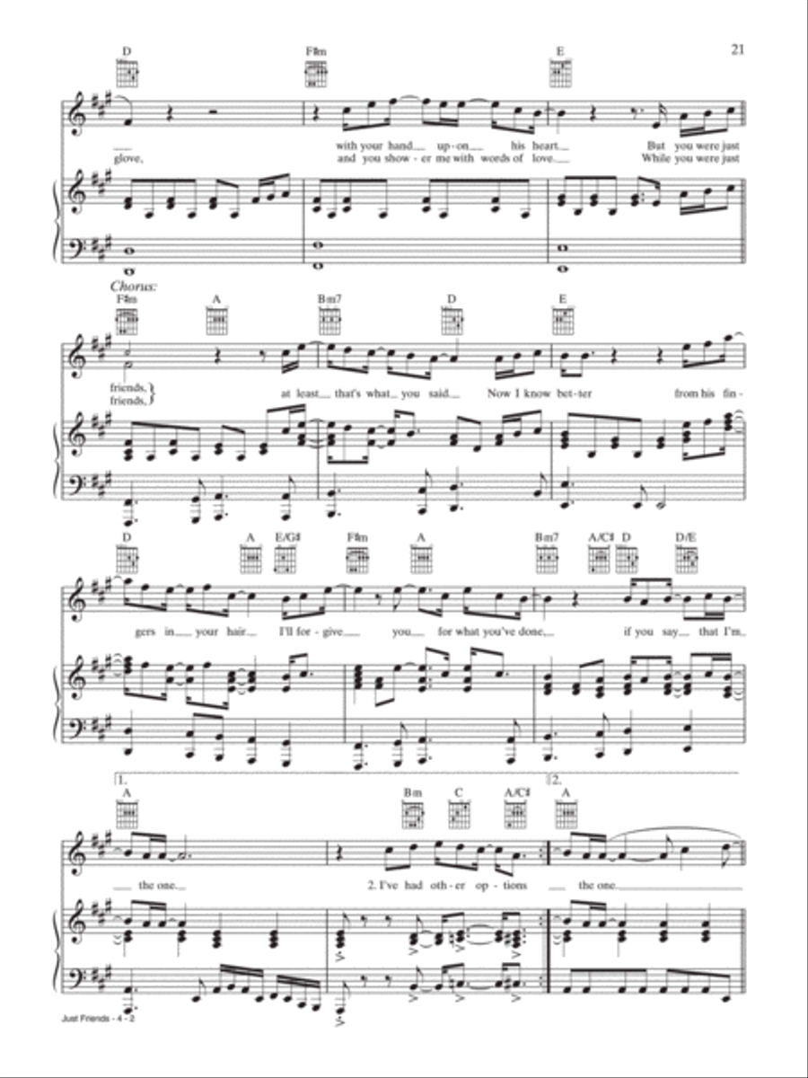 Just Friends Piano, Vocal, Guitar scores gallery preview page 2