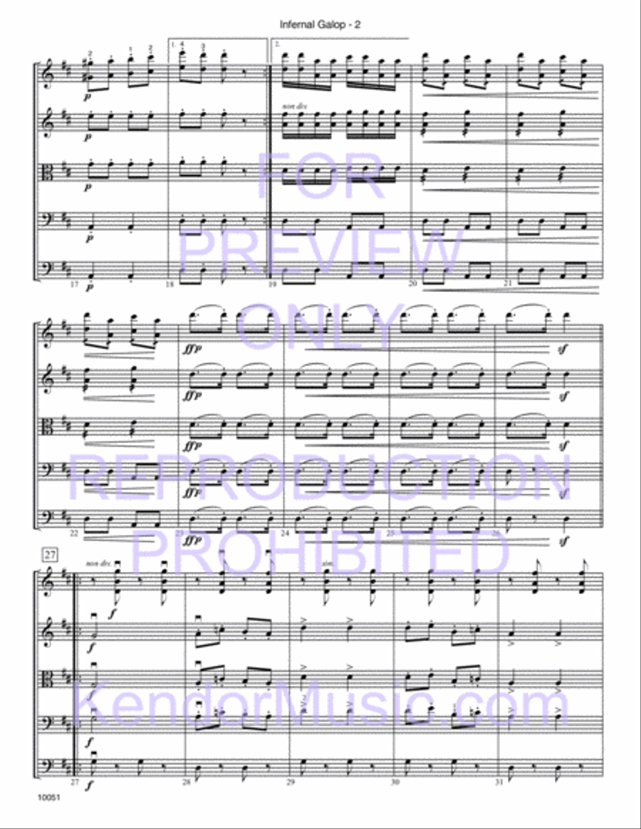 Infernal Galop (from Orpheus In The Underworld, Act 2) String Orchestra scores gallery preview page 3