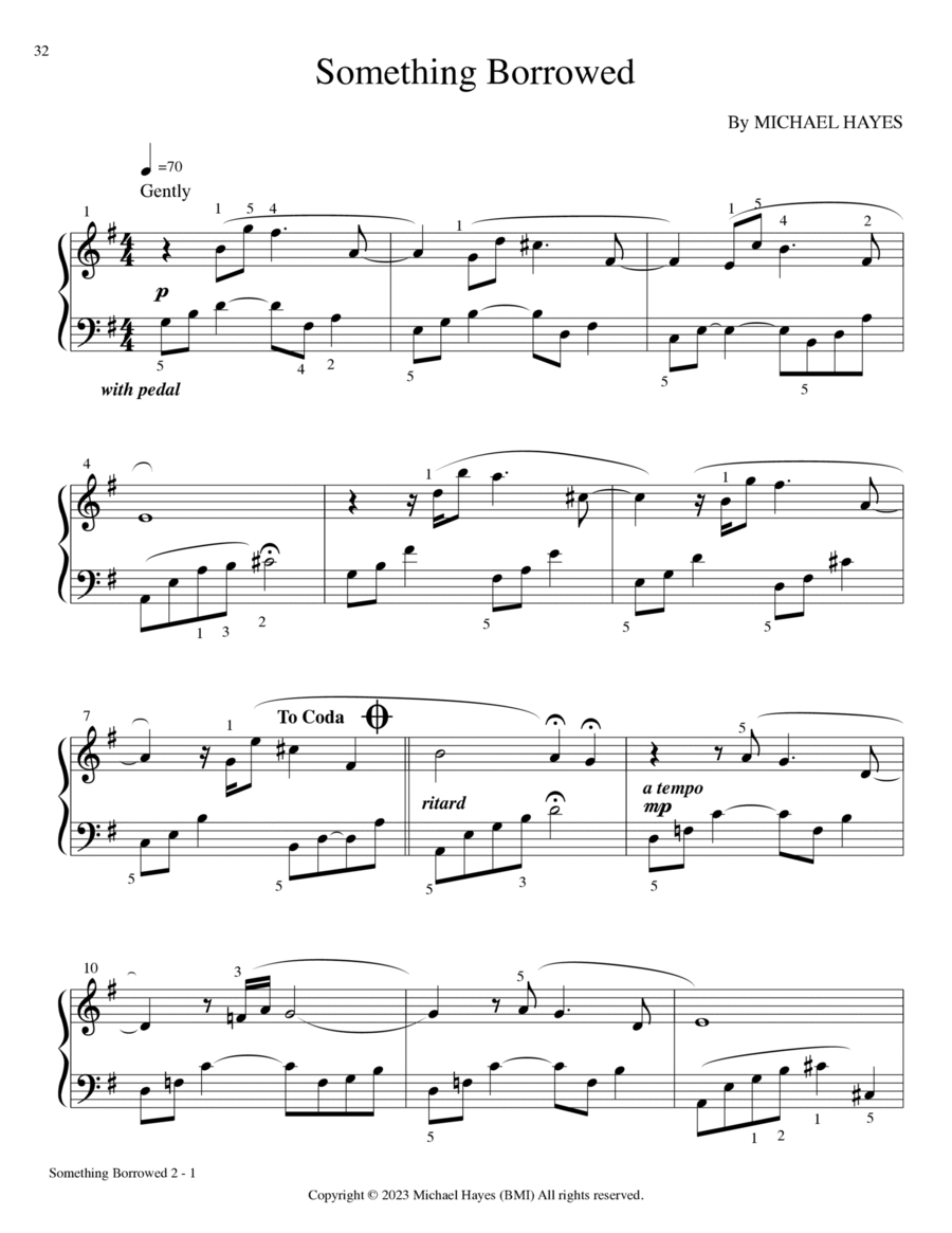 Something Borrowed - From 24 Short Piano Pieces in All Keys Piano Solo scores gallery preview page 1