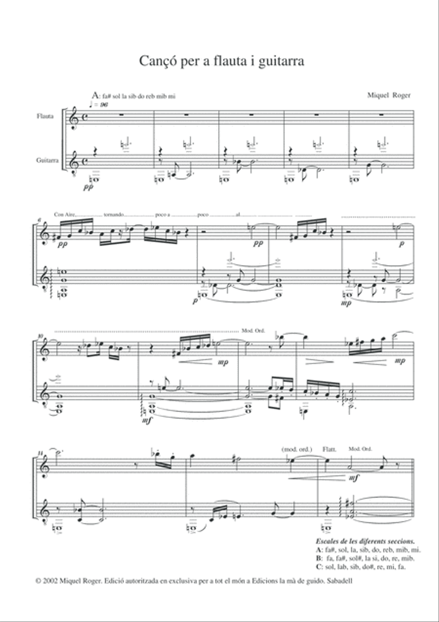 Cançó per a flauta i guitarra