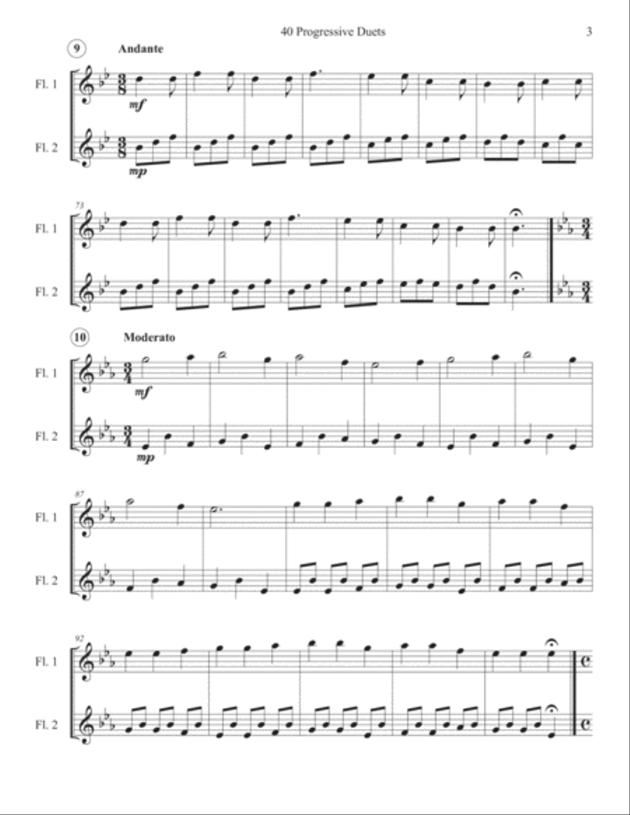 40 Progressive Flute Duets Flute Duet scores gallery preview page 3