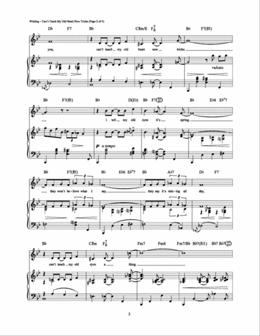 Can't Teach My Old Heart New Tricks Piano, Vocal, Guitar scores gallery preview page 2
